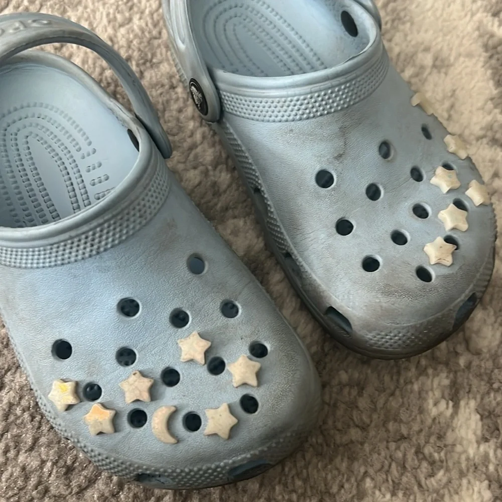 Crocs Baby Blue Stars and Moon Shoes Sandals